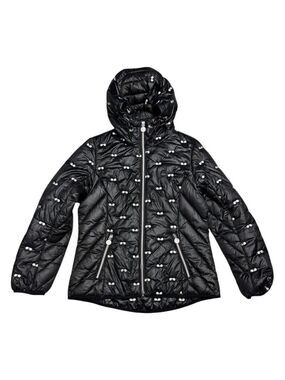 KARL LAGERFELD Winter Puffer Parka Sunglasses Black Jacket Coat Womens Medium